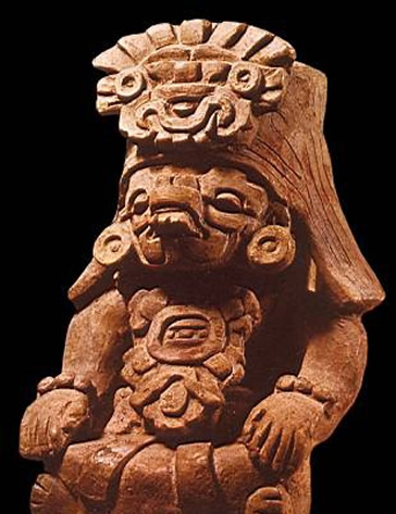 Urne représentant le dieu de la pluie Zapotèque, Cocijo