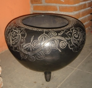 Exemple de céramique d’argile noir de San Bartolo Coyotepec, Oaxaca, Mexique