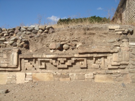 Les restes du palais Zapotèque postclassique de Teotitlan Del Valle, Oaxaca, Mexique