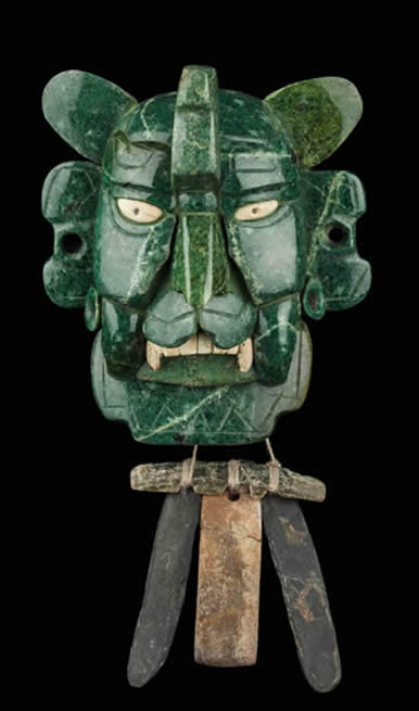 Masque du dieu chauve-souris, culture Zapotèque, Oaxaca, Mexique