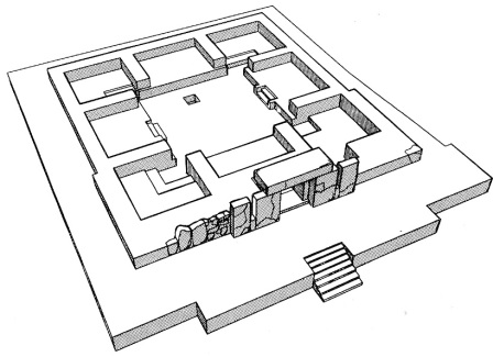 Plan d’une résidence Zapoteque de la période classique (Palais de Monte Alban)