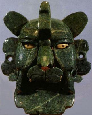 Masque de Jade du dieu Chauve-souris, Culture Zapotèque, Oaxaca, Mexique