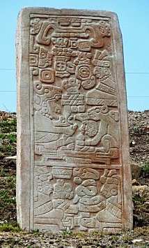 Stèle du monticule E de Monte Alban, Oaxaca, Mexique