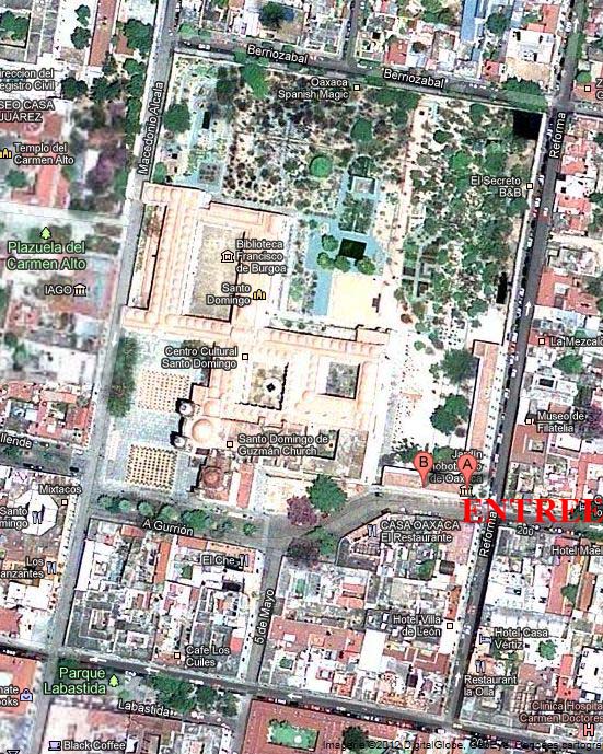 Le plan du jardin ethnobotanique de Oaxaca, une partie du centre culturel Santo Domingo, Mexique
