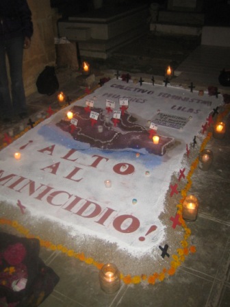 Tapis des morts au pantheon de Oaxaca, Mexique