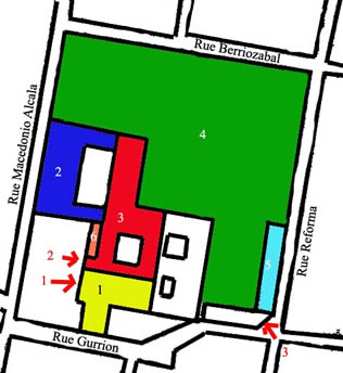 Plan du centre culturel Santo Domingo de Oaxaca