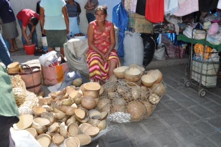 Le marché d’Ocotlan de Morelos, vendeur de coloquintes naturelles