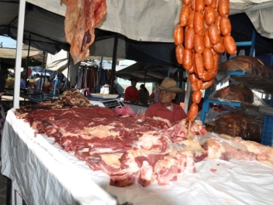 Le marché d’Ocotlan de Morelos, boucher
