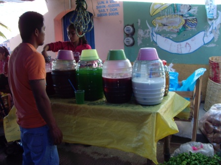 Le marché d’Ocotlan de Morelos, vendeur d’eaux de saveur