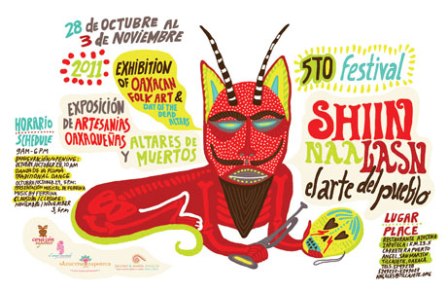 Annoince du festival de l’artisant 2011 de San Martin Tilcajete, Oaxaca, Mexique