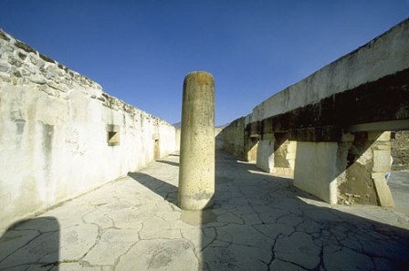 Colonnade du groupe des colonnes de Mitla, Oaxaca, Mexique