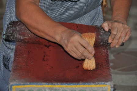 La cochenille utilisée pour la couleur rouge des tapis de Teotitlan Del Valle, Oaxaca, Mexique