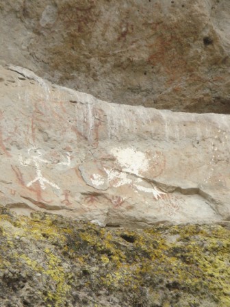 Exemples de peinture de la grotte de la lettre de Xaaga, Oaxaca, Mexique