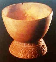 Exemple de bol en Onyx prehispanique, comme ceux qui etaient fabriqués à Xaaga à l’époque. Oaxaca, Mexique
