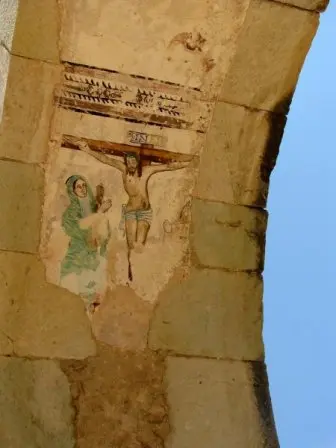 Détail des peintures de la nef de l’ex-couvent de Cuilápam de Guerrero, Oaxaca, Mexique