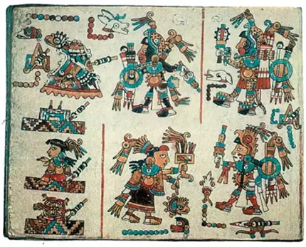 Exemple de codex Mixtèque, Oaxaca, Mexique