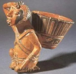 Exemple de polychrome Zapotèque typique de période postclassique (Chila) du site de Yagul, Oaxaca, Mexique