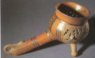 Exemple de polychrome Zapotèque typique de période postclassique (Chila) du site de Yagul, Oaxaca, Mexique