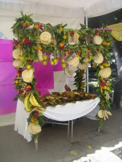 Autel pour la fête du jour des morts, Oaxaca, Mexique
