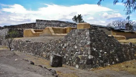 Partie arrière du Monticule 195 de Lambityeco, Oaxaca Mexique