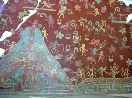 Peinture murale de Teotihuacan représentant une montagne Sacrée
