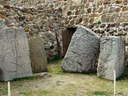 Des danzantes de Monte Albán, Oaxaca, Mexique