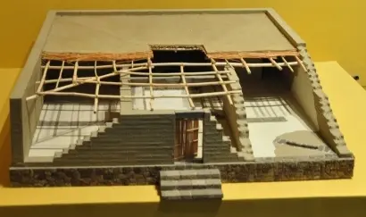 Maquette d’une résidence zapotèque du musée de Monte Albán, Oaxaca, Mexique