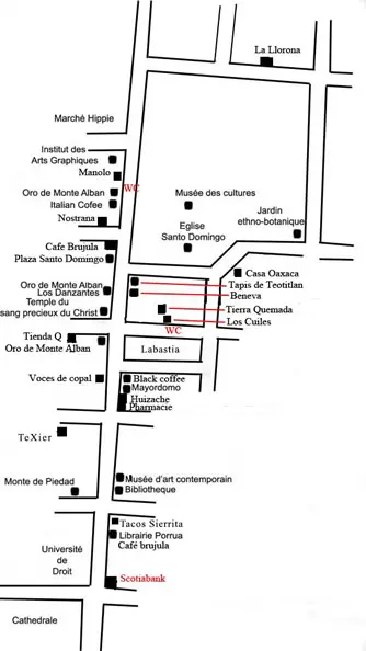 Plan de la rue d’alcala de Oaxaca 
