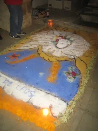 Tapis des morts au panthéon de Oaxaca, Mexique