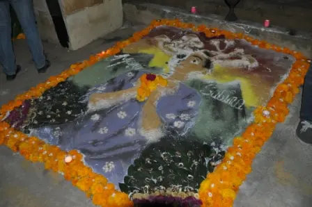 Tapis des morts au panthéon de Oaxaca, Mexique