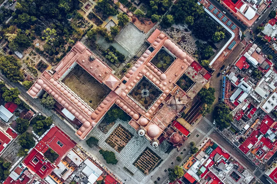 Vue aérienne de Santo Domingo, Oaxaca de Juárez, Mexique