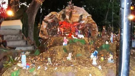 La crèche réalisée sur le Zócalo de Oaxaca, Mexique