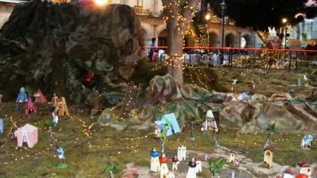 La crèche réalisée sur le Zócalo de Oaxaca, Mexique
