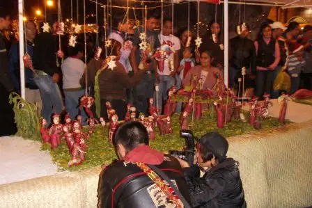 Scène en radis pour la Nuit des Radis de Oaxaca, Mexique