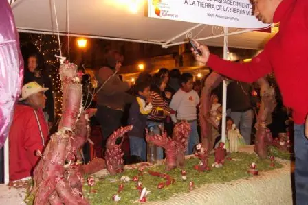 Scène en radis pour la Nuit des Radis de Oaxaca, Mexique