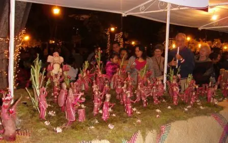 Scène en radis pour la Nuit des Radis de Oaxaca, Mexique