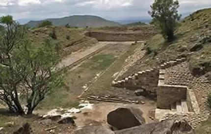 Jeu de balle 3 de la zone archéologique de Santa María Atzompa, Oaxaca, Mexique