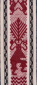 Exemple de ceinture réalisée au métier à tisser ceinture à Santo Tomás Jalieza, Oaxaca, Mexique