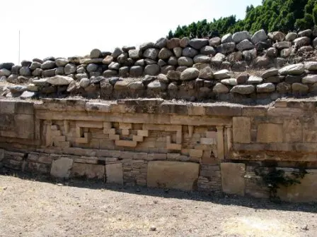 Les restes du palais zapotèque postclassique de Teotitlan del Valle, Oaxaca, Mexique