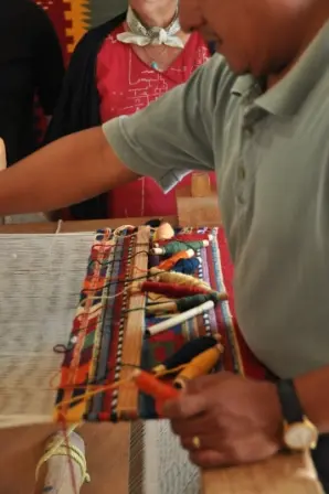 Le métier à tisser utilisé pour les tapis de Teotitlan del Valle, Oaxaca, Mexique