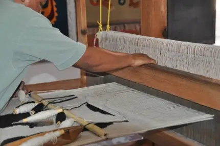Le métier à tisser utilisé pour les tapis de Teotitlan del Valle, Oaxaca, Mexique