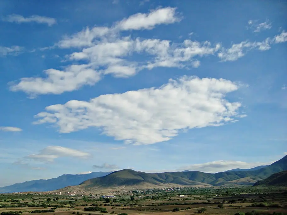 Vue des vallées centrales de Oaxaca, Mexique